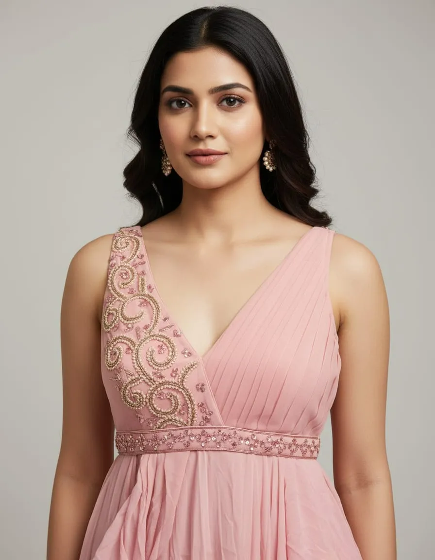Blush Rose Cascade Party Gown - Image 4