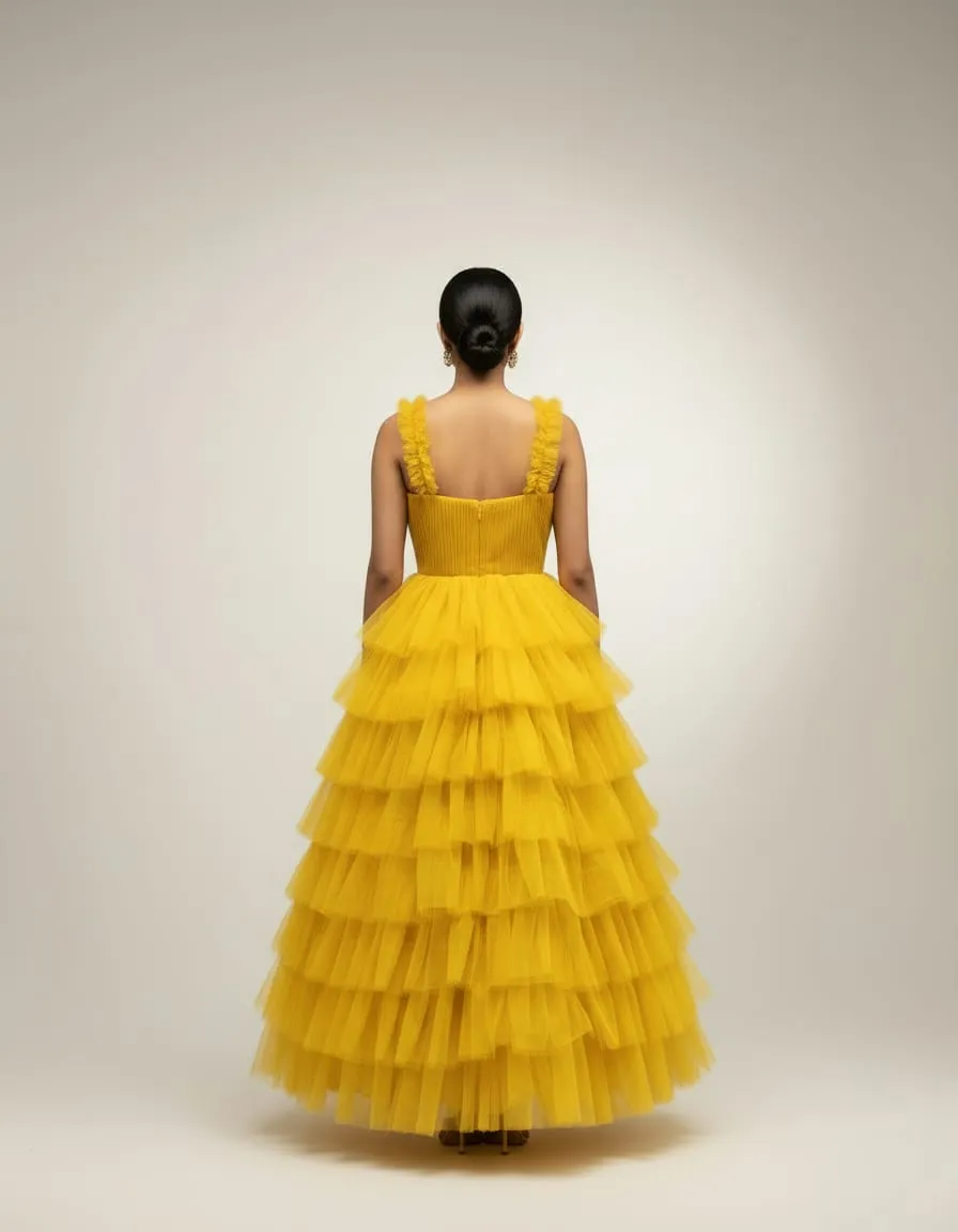 Sunshine Bloom Tiered Ball Gown - Image 3