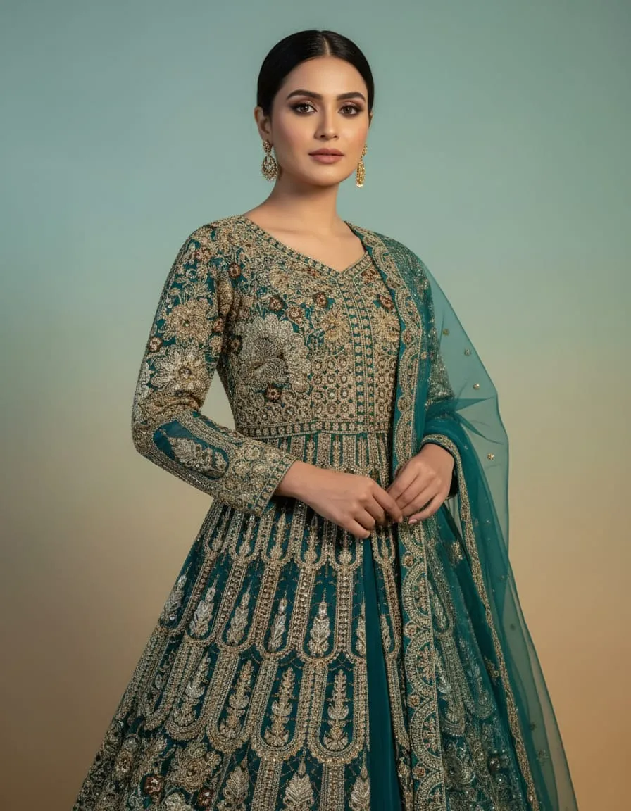 Regal Emerald Heritage Lehenga - Image 5