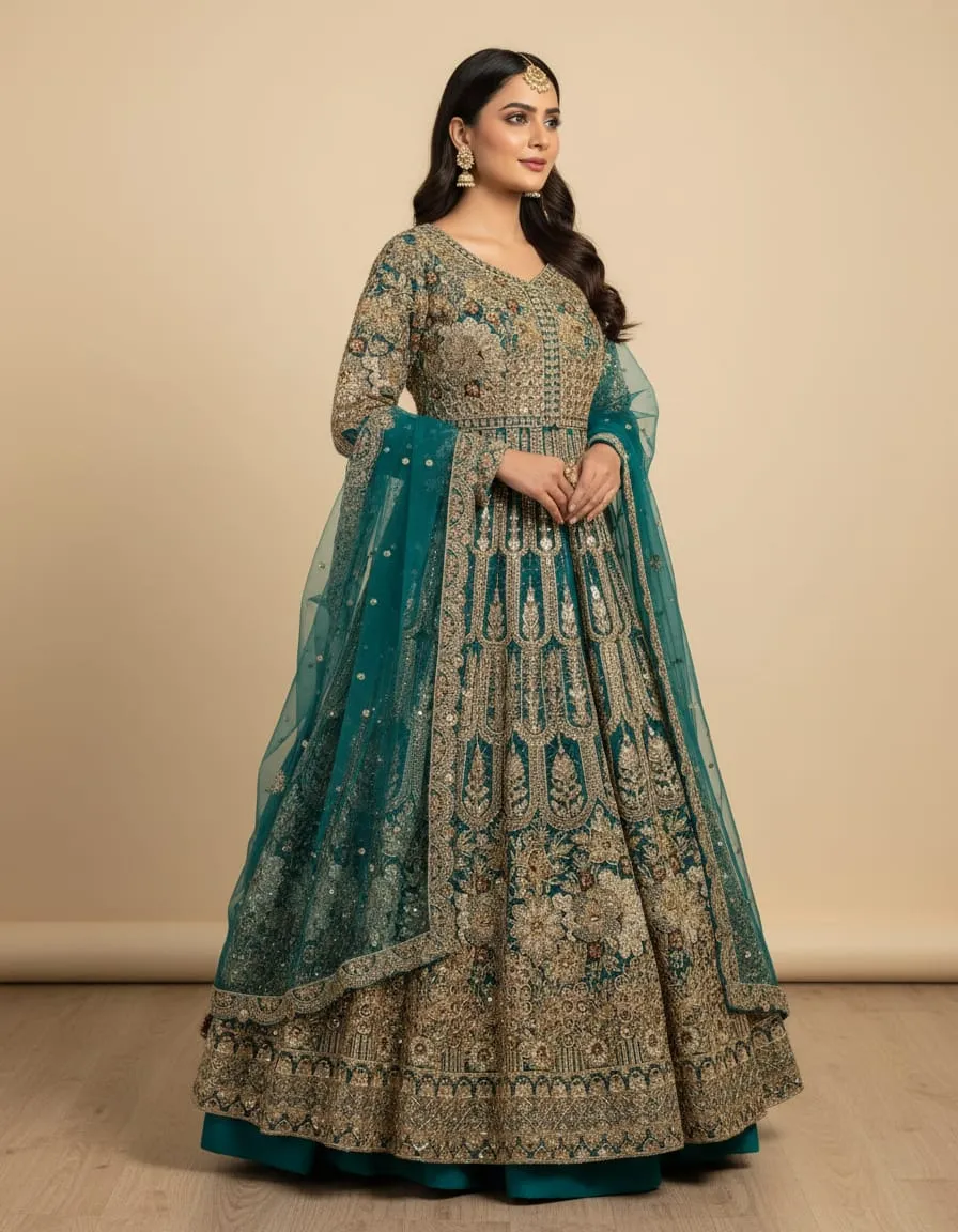 Regal Emerald Heritage Lehenga - Image 3